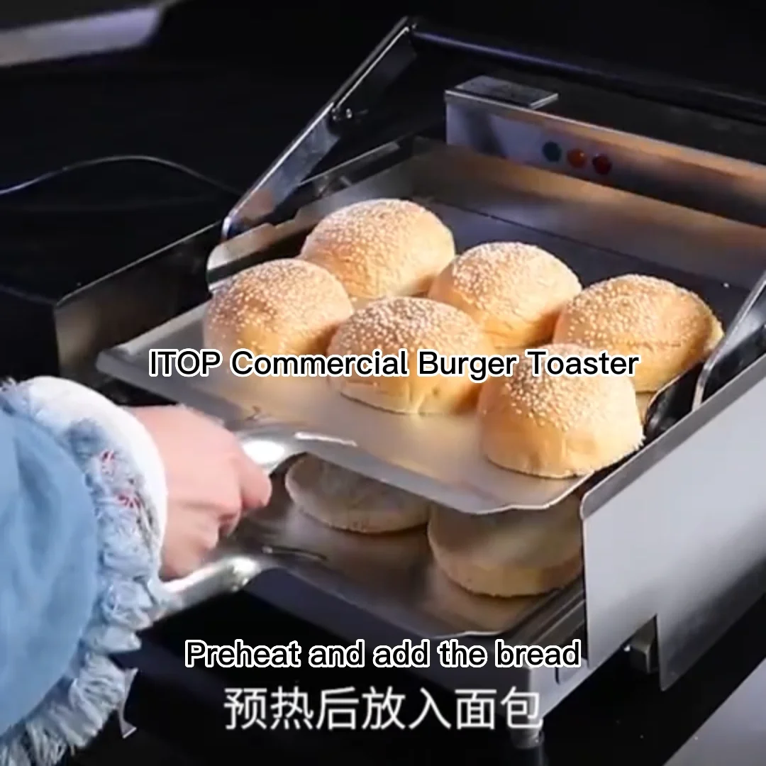 Stainless Steel Commercial Electric Hamburger Bun Toaster Table Top