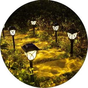 Vertak Waterproof IP44 Led Lawn Light Garden Path Solar Lawn Garden Lights with 1.2V Rechargeable Battery