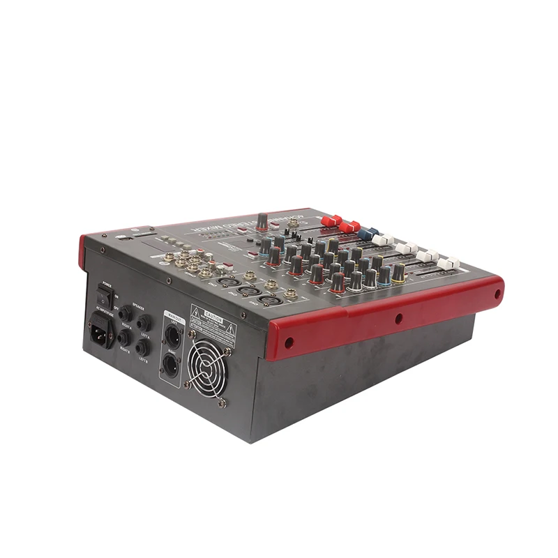 SNOWINSPRING Mezclador Profesional de 4 Canales Mezclador de Audio DJ Console con Efecto de ReverberacióN para el Hogar Karaoke USB Live Stage KTV 
