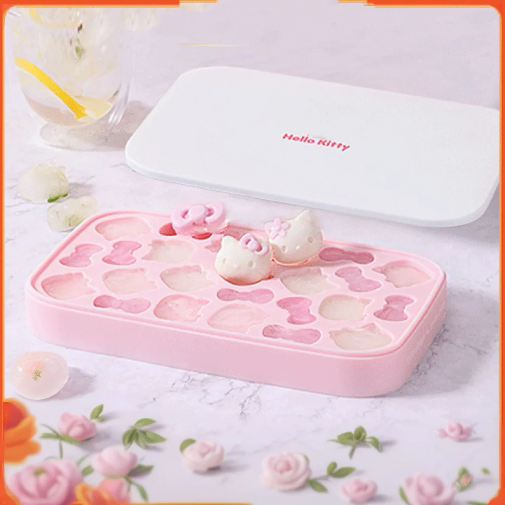 Sanrio Hello Kitty Food Grade Silicone Ice Cube Tray with Storage Box for Home Use-Ice Cream Tools details