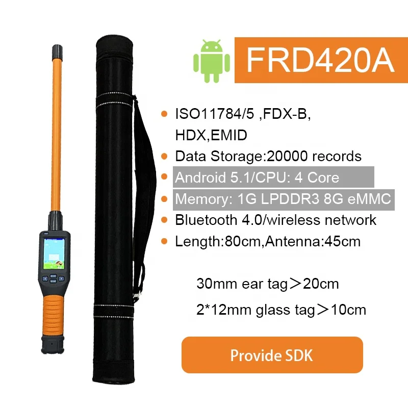 134.2khz ISO11784/5 FDX-B HDX Farm Cattle Goat Buffalo Stick Scanner Ear EID Livestock Microchip Animal RFID Tag Ear Tag Reader