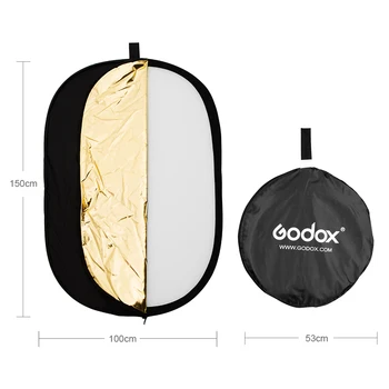 GODOX 5in1 Reflector Board 100x150cm Easy Carrying Photo Photography Reflector Oval Collapsible for Flash Light Foldable detail image