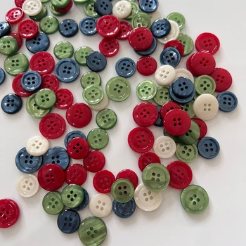 High quality and environmentally friendly resin buttons, customized four hole shirt buttons for children's clothing