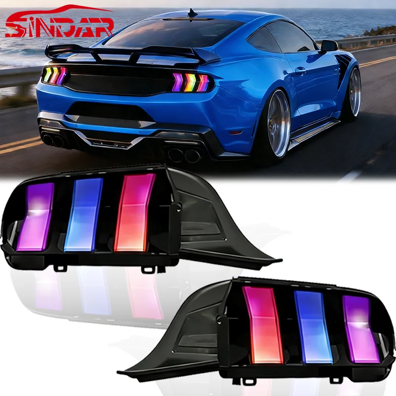 Sindar Auto Rgb Taillights Assembly LED Tail Lamp Accessories For Ford Mustang S650 2024-2025 New