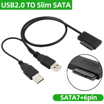 7+6 13Pin connecteur SATA lecteur DVD portable vers usb 2.0 Câble