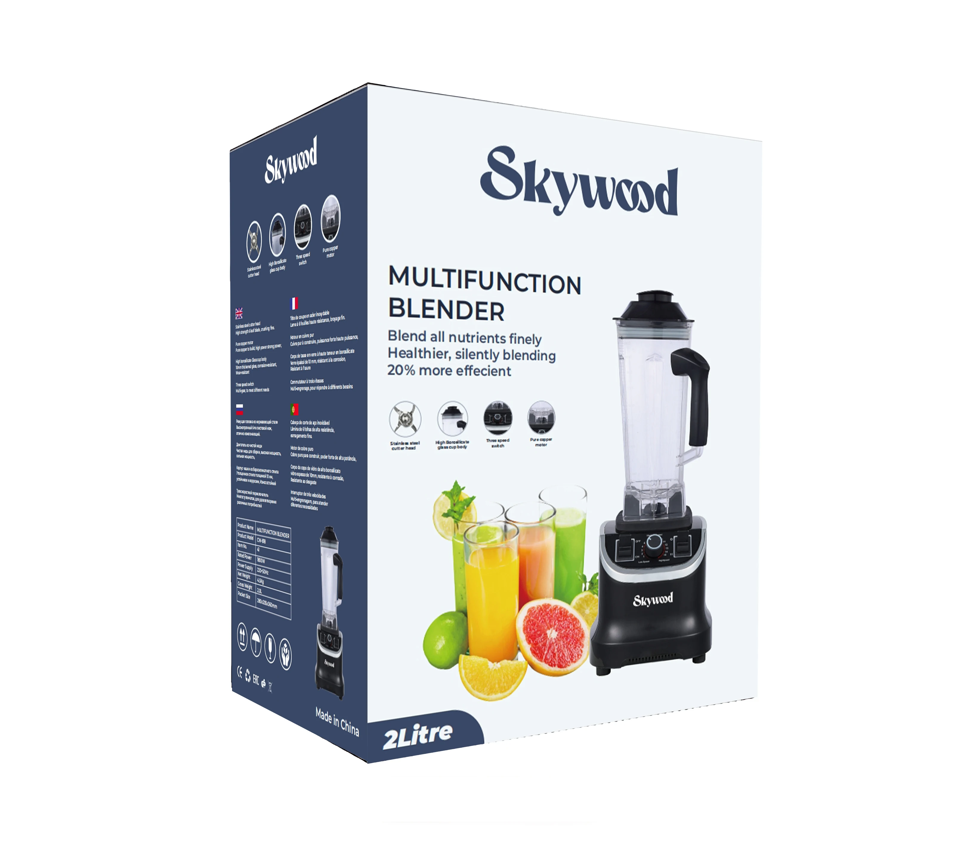 Blender Mixer Electric Blender - 2in1 Juicer with 3 Speeds