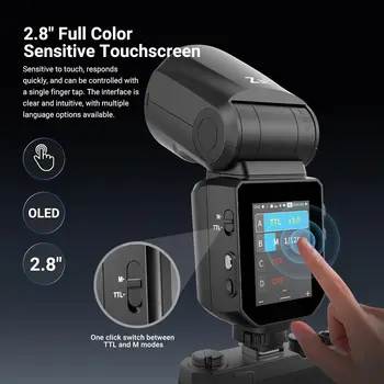 NEEWER Z3RS 100Ws 2.4G Round Head TTL Flash Compatible with Sony Cameras, for ZV1, Speedlite Light with Touchscreen detail image