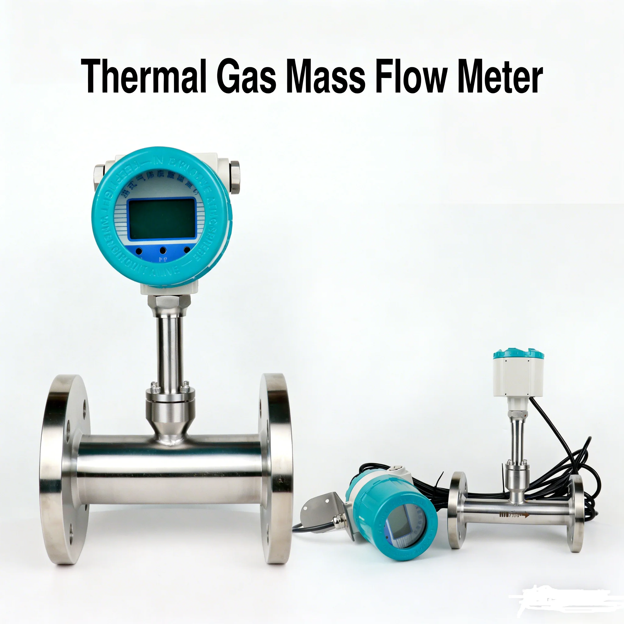 Thread Mass Thermal Gas Mass Flowmeter Rs485 Oxygen Natural Gas air Nitrogen Co2 Flow Meter Modbus 4-20ma Digital Flow Meter