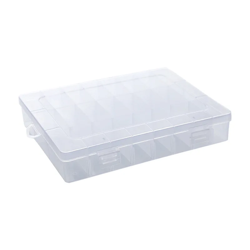 24 Grids Transparent Plastic Embroidery Floss Storage Box Floss