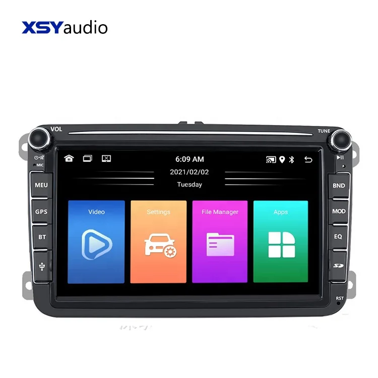 CPU Android Car DVD Player Android Auto Car Stereo Made in China 8227L 8 Inch 16GB for VW Polo Passat Golf Mk4 Android 11 System