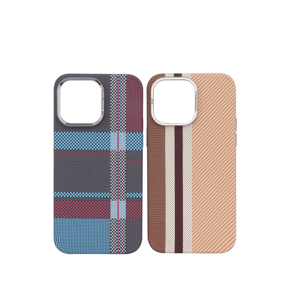 Laudtec Carbon Fiber Pattern Water Transfer Printing Technology PC With Camera Holder Cell Phone Cover For iPhone 16 15