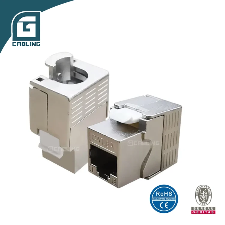 Gcabling Network 8P8C Modular Outlet Cat 5 6 6a Ethernet Connector Cat5e Cat6 Cat6a Module Jack RJ45 Keystone Jack