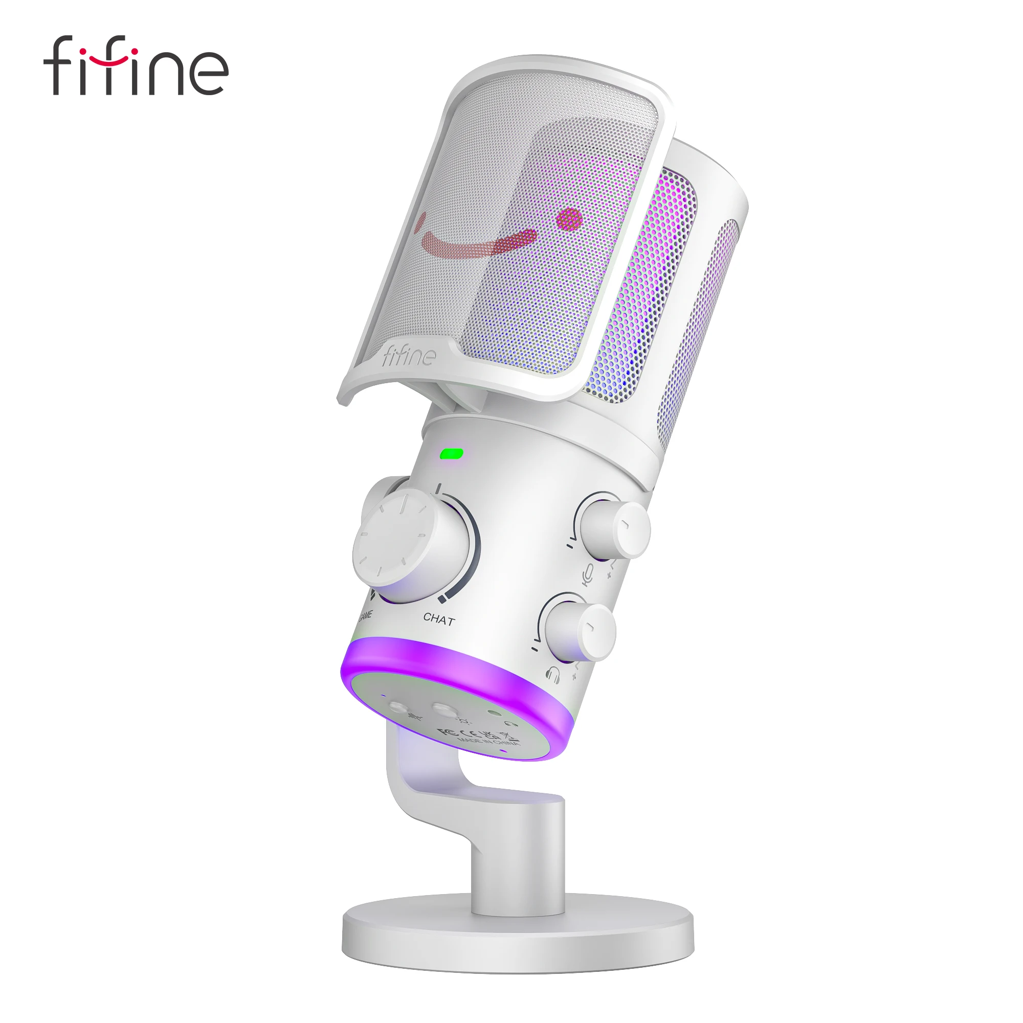 fifine マイクロフォン Amazon.co.jp: FIFINE USB コンデンサーマイク RGBライティング