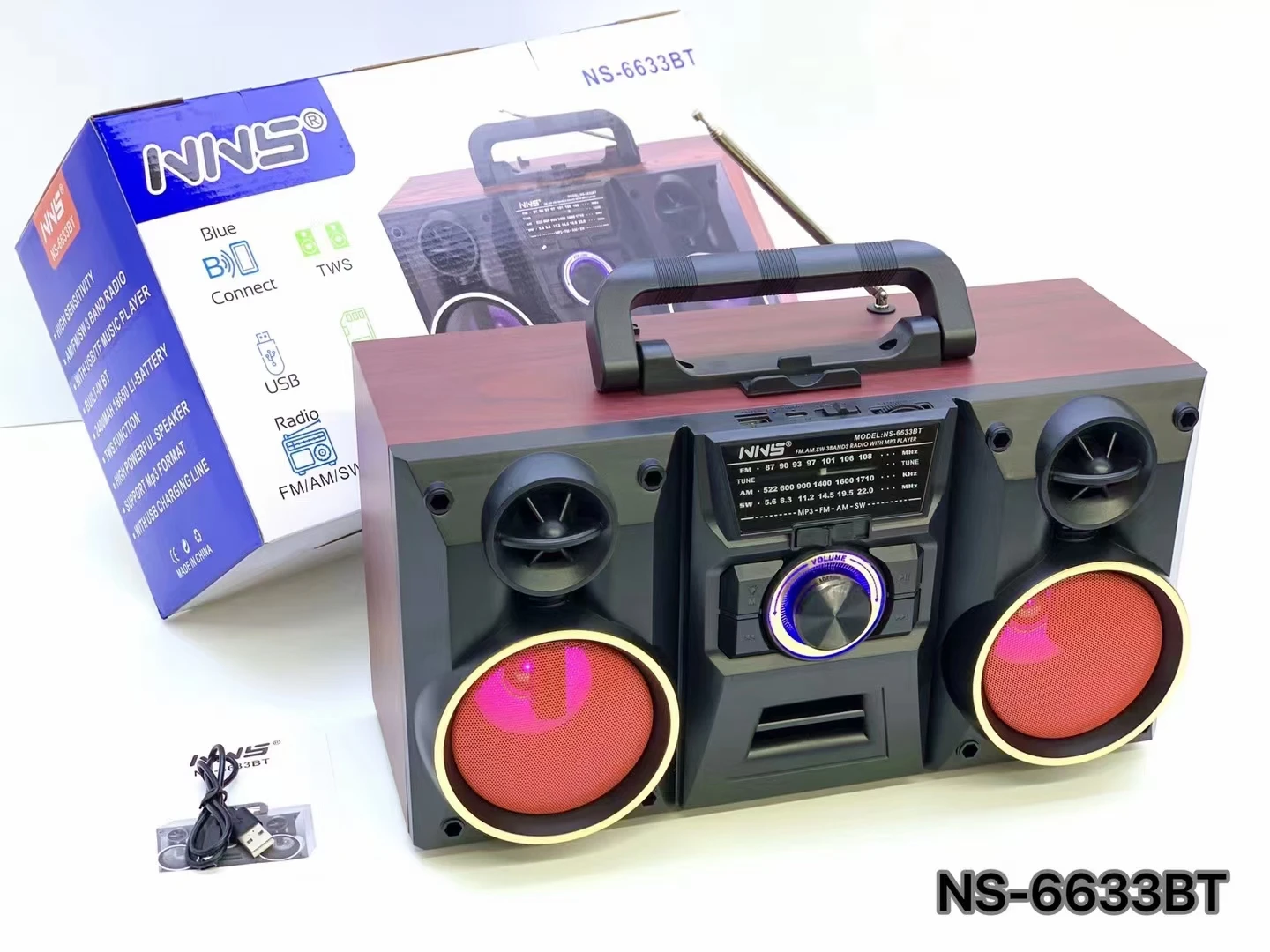 3 Inch Portable Bluetooth Speaker Ns-6633BT with FM Radio, Super