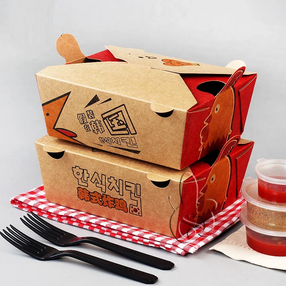 Wholesale biodegradable food container packaging salad box disposable kraft  paper lunch box