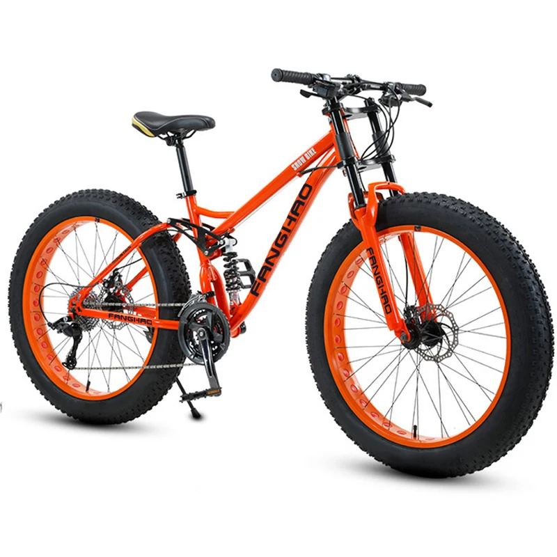 26 Inch Fat Bike 4.0 - 9 Speed Snow Bicycle with Full Suspension