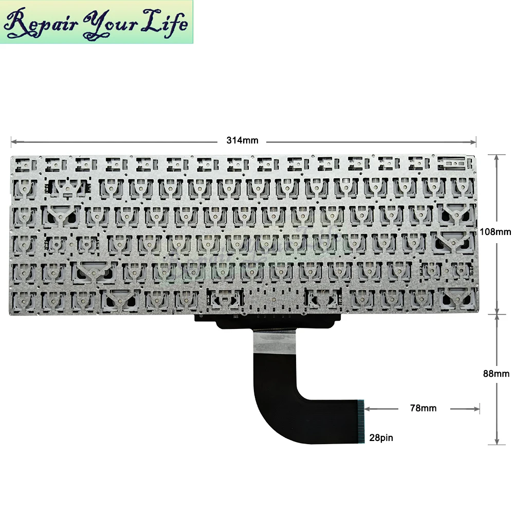 US English Laptop Keyboard Replacement for Jumper JNC12 EZbook X6
