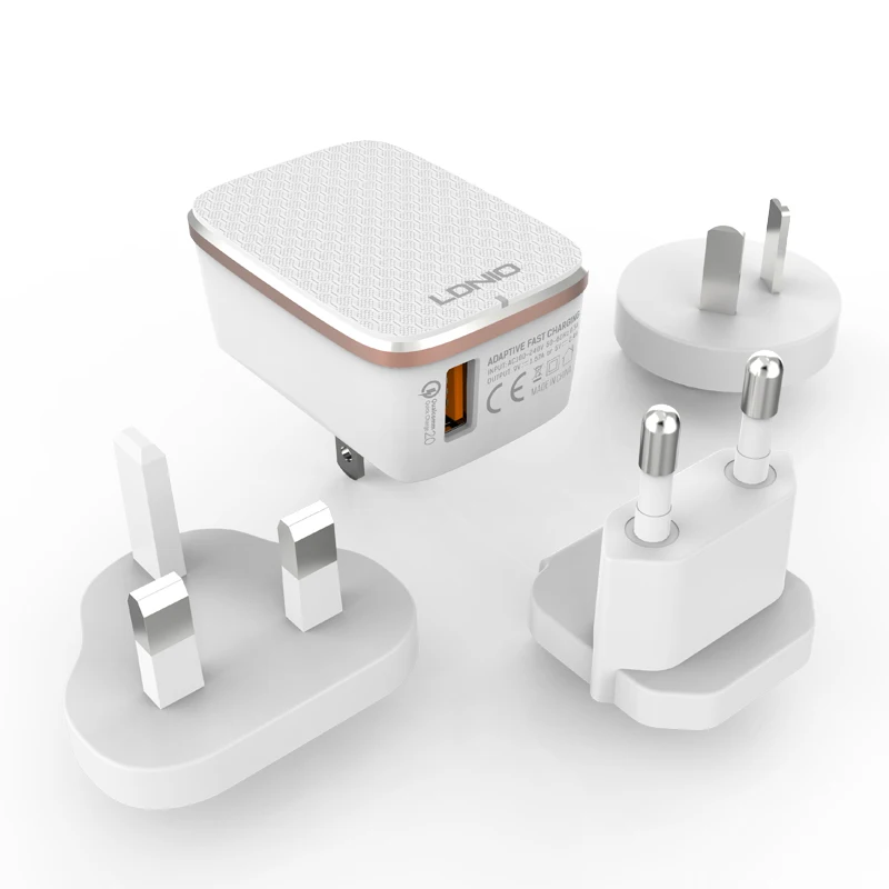 Настольное USB-зарядное устройство A1204Q с одним портом быстрой зарядки QC3.0 для сотового телефона Xiaomi/Huawei/Vivo