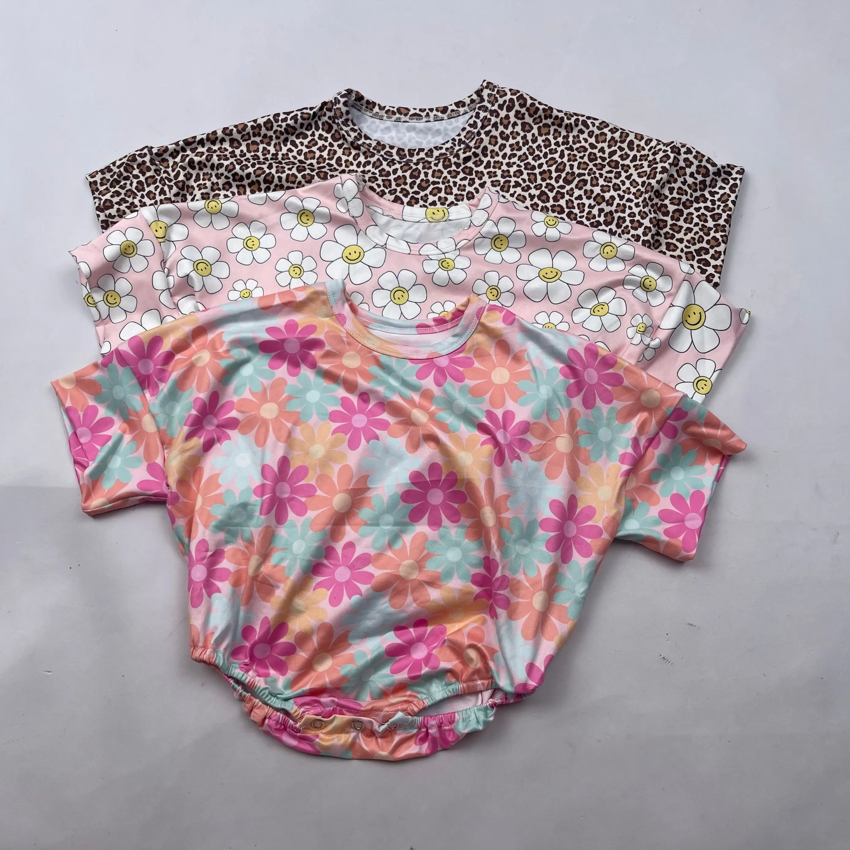 Summer Custom Printed T Shirt Bubble Romper Baby Casual Loose Short