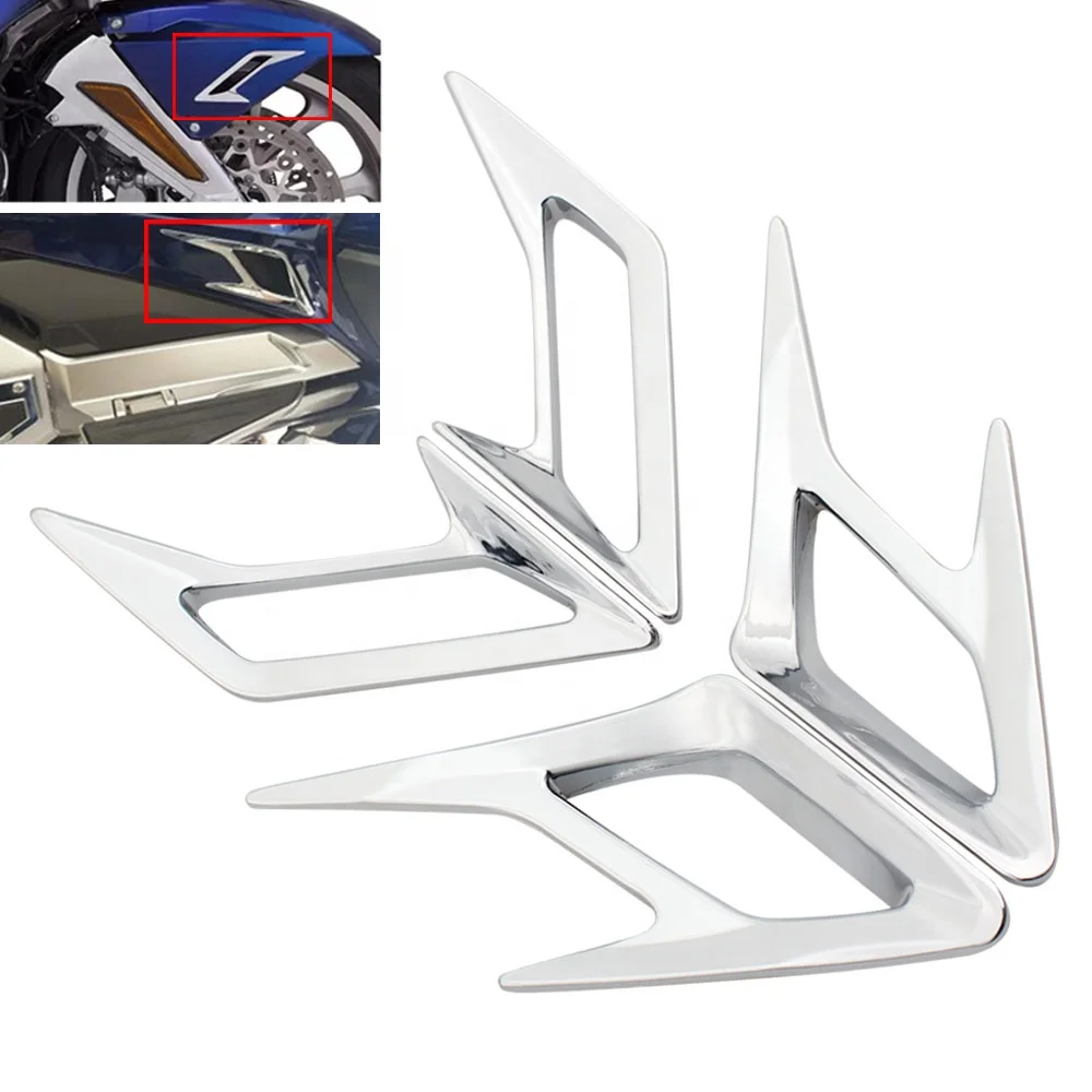 Pair Chrome Motorcycle Rear Fender Vent Trims For 2018-up HONDA Goldwing GL1800