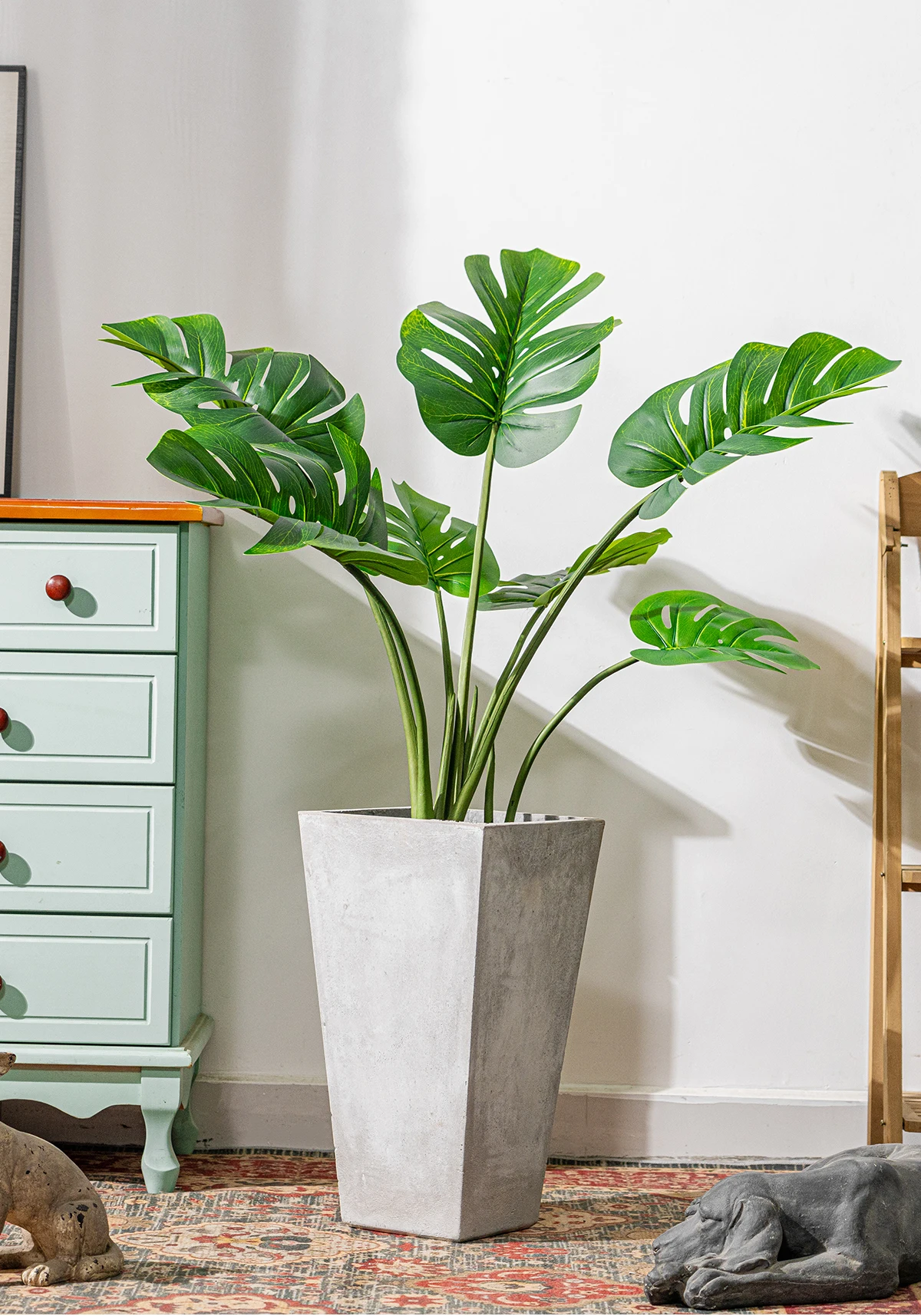 Artificial Plants Greenery Realistic Plastic Tree Potted Simulation Greenery Real Touch Leaves Indoor Home Outdoor Decoration supplier