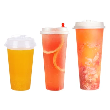 Boba Cup Bubble Tea Milk Juice Reusable 360ml 500ml 700ml Custom Printed PP  Cup - China Plastic Cup and Custom Plastic Cups price