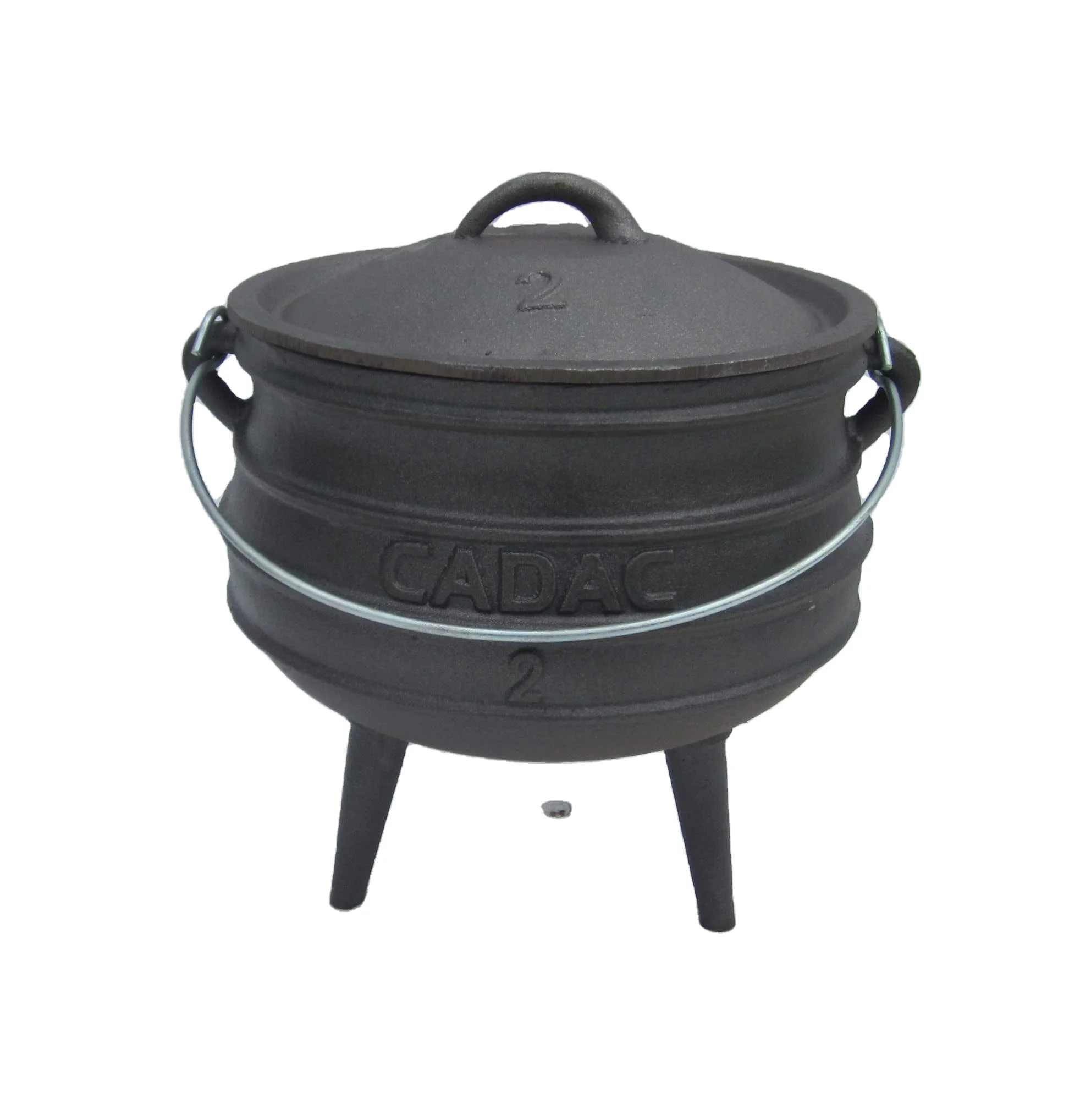 Традиционный сверхмощный чугунный Африканский Кадак океанского размера 2 черный горшок с 3 ножками популярный в Ботсване/Африке горшки для живота