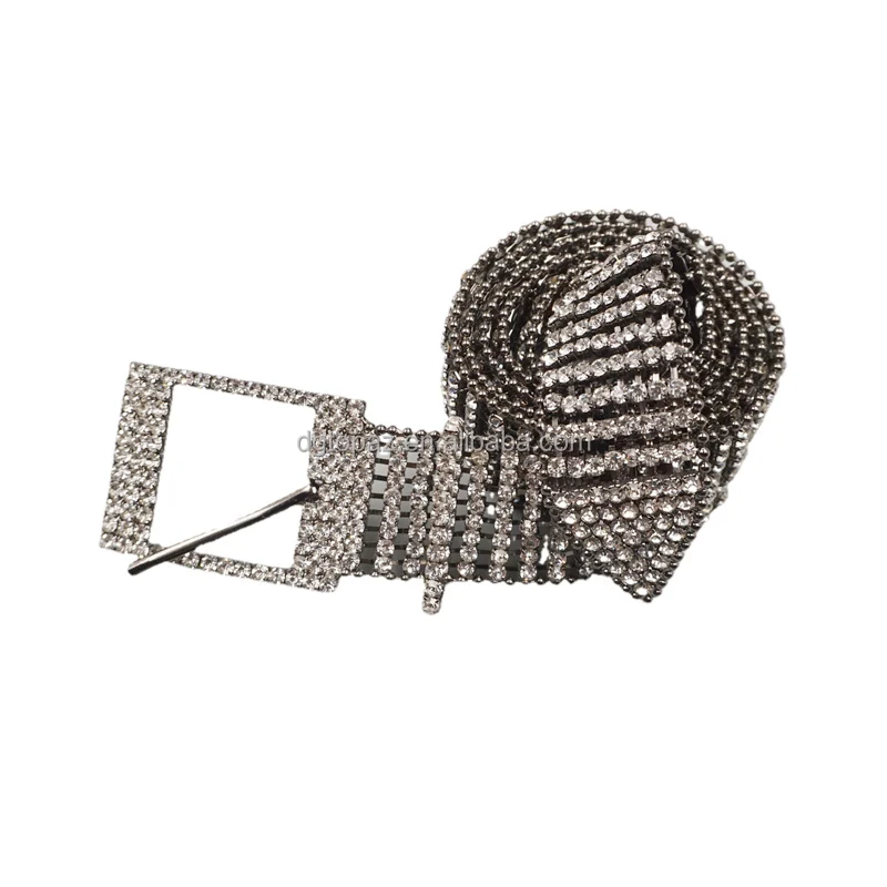 fashion gold waist chain belt  buckles women metal diamond rhinestone belt for dress