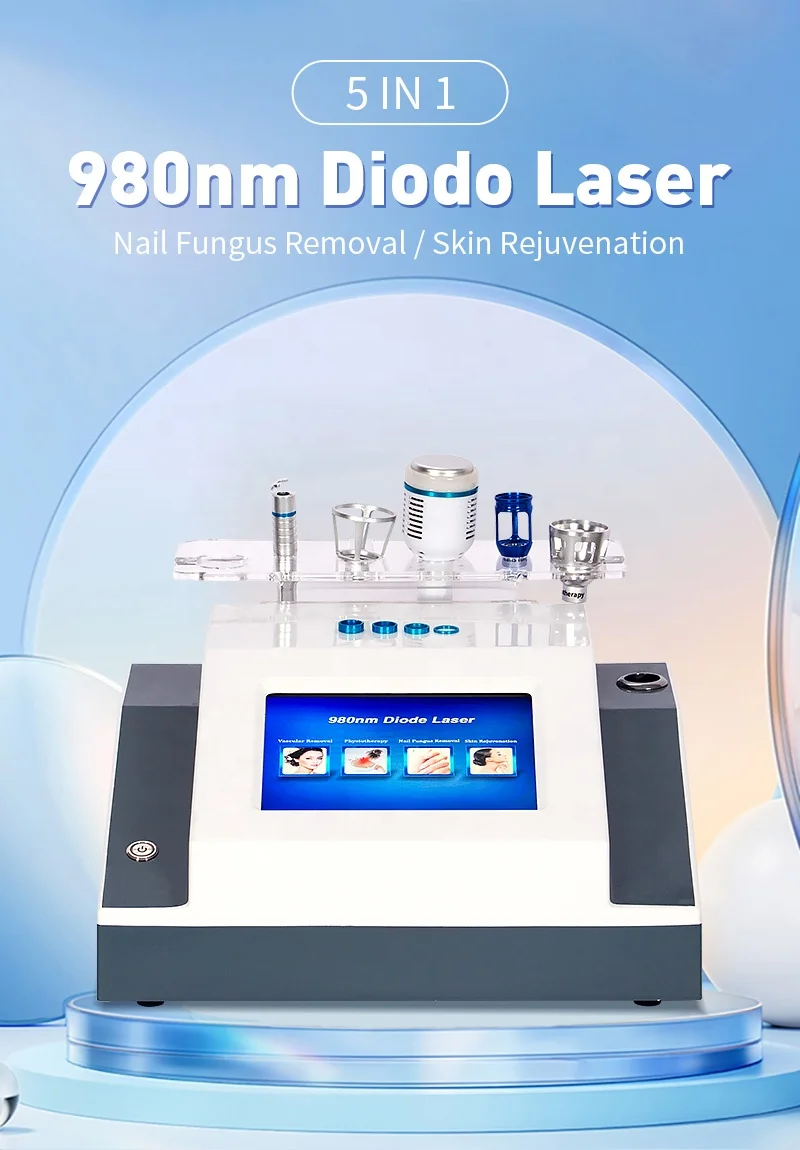 Professional 980nm Diode Laser 5-in-1 Multifunction System with Ice Compress Hammer