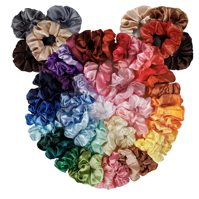 Customized 6A mulberry Silk scrunchie Hair Ties with logo  Silk Satin Hair Scrunchies 100% Pure Silk Fabric small large oversize