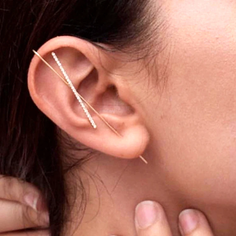 Jewellery Earrings Cuff & Wrap Earrings 14k Gold Earcuff Profile 