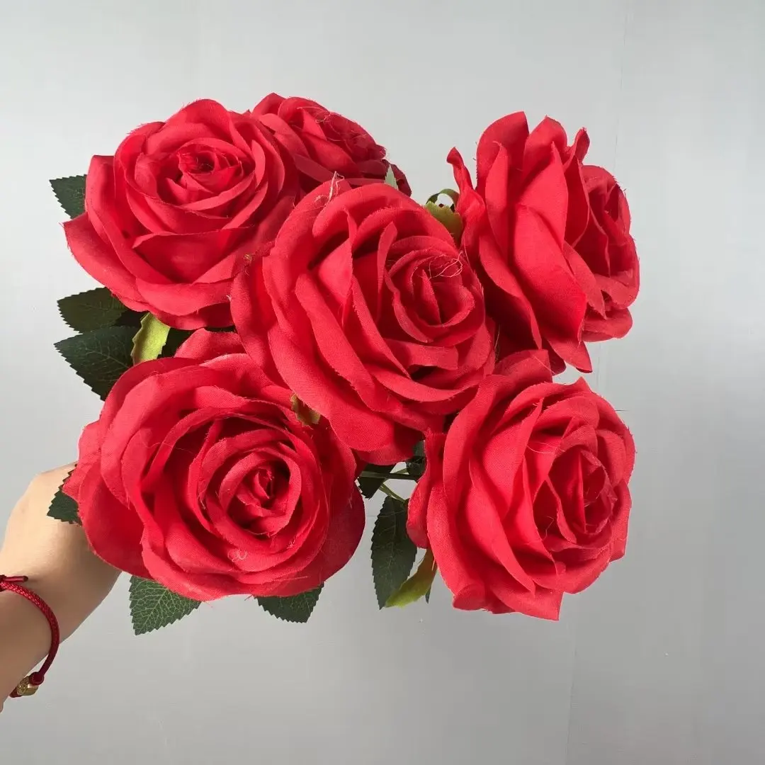 DKB Высокое качество шелк 9 головок Роза пучок Искусственные цветы Индивидуальные свадебные украшения свадьба свадебный Холдинг Цветы
