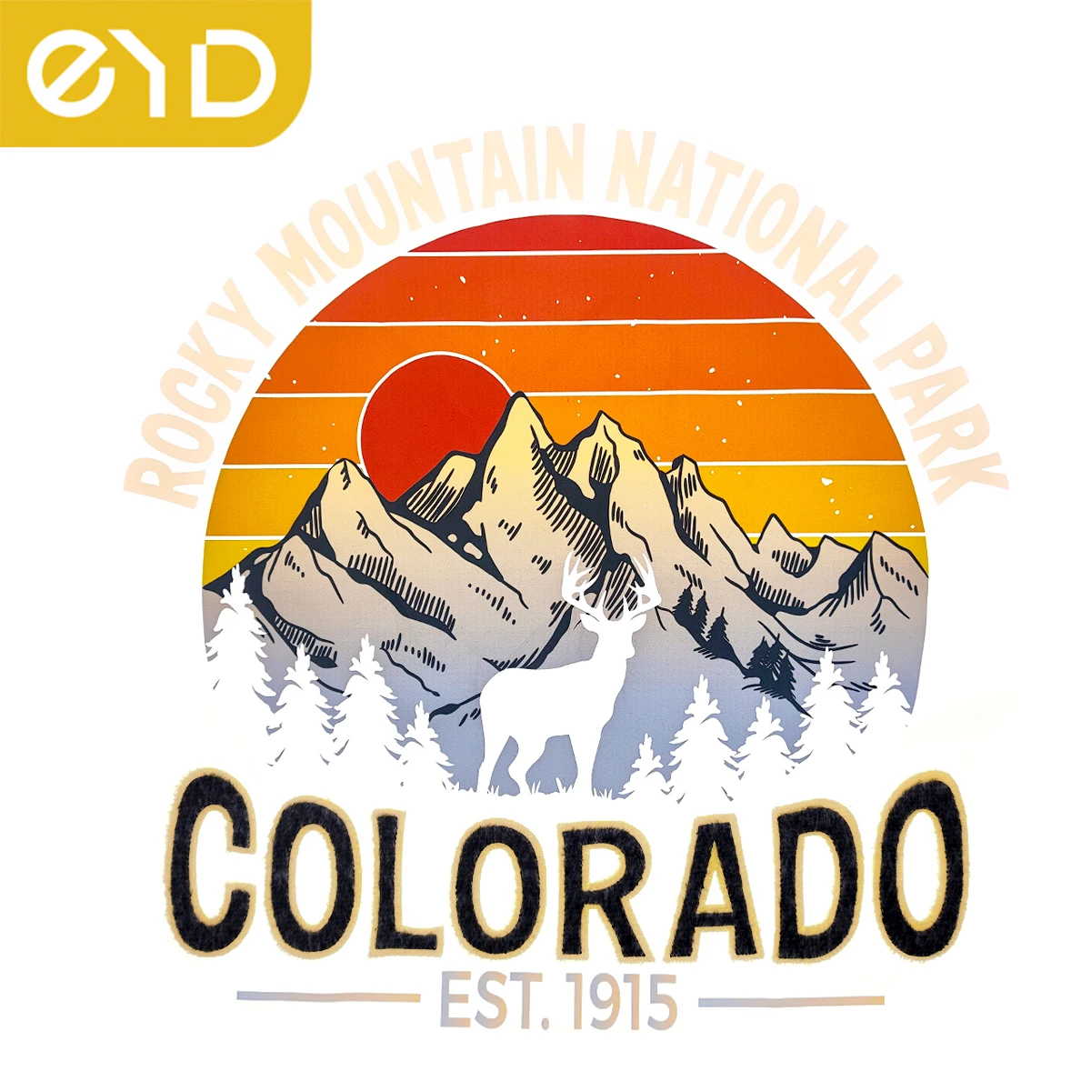 EYD Chenille Embroidered Iron on Patches Service Heat Transfer Ready to Press Custom Processing Printing Patch for T-Shirts