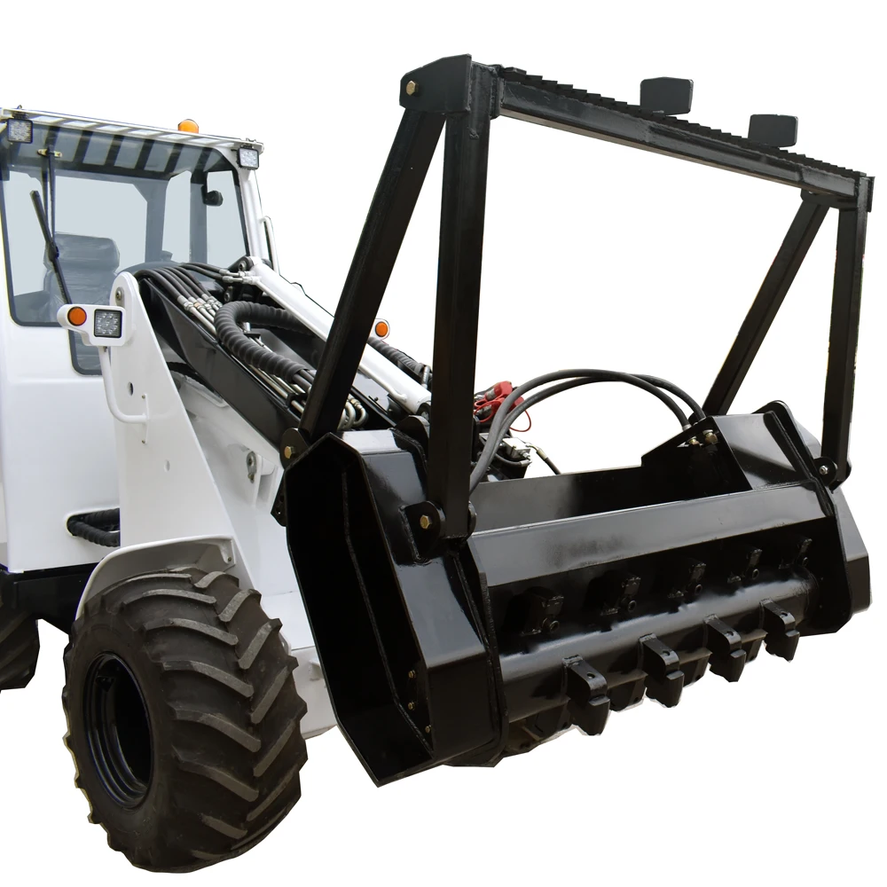 Front End Mini Tracked Wheel Skid Steer Loader Attachments Grader/Mulcher/Stump Grinder/Flail Mower/Snow Sweeper