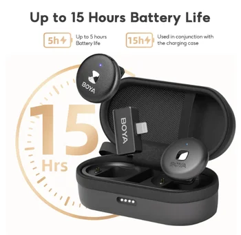 BOYA Omic-U Wireless Lavalier Microphone for Android USB C Mini Lapel Type C for Video Recording Podcast YouTube Live Streaming detail image