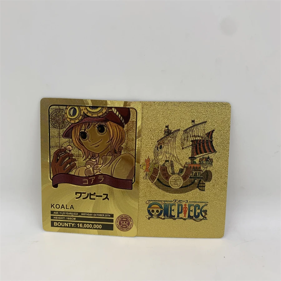 18pcs ONE PIECE Gold Cards Monkey D Luffy Sanji Nico Robin Nami