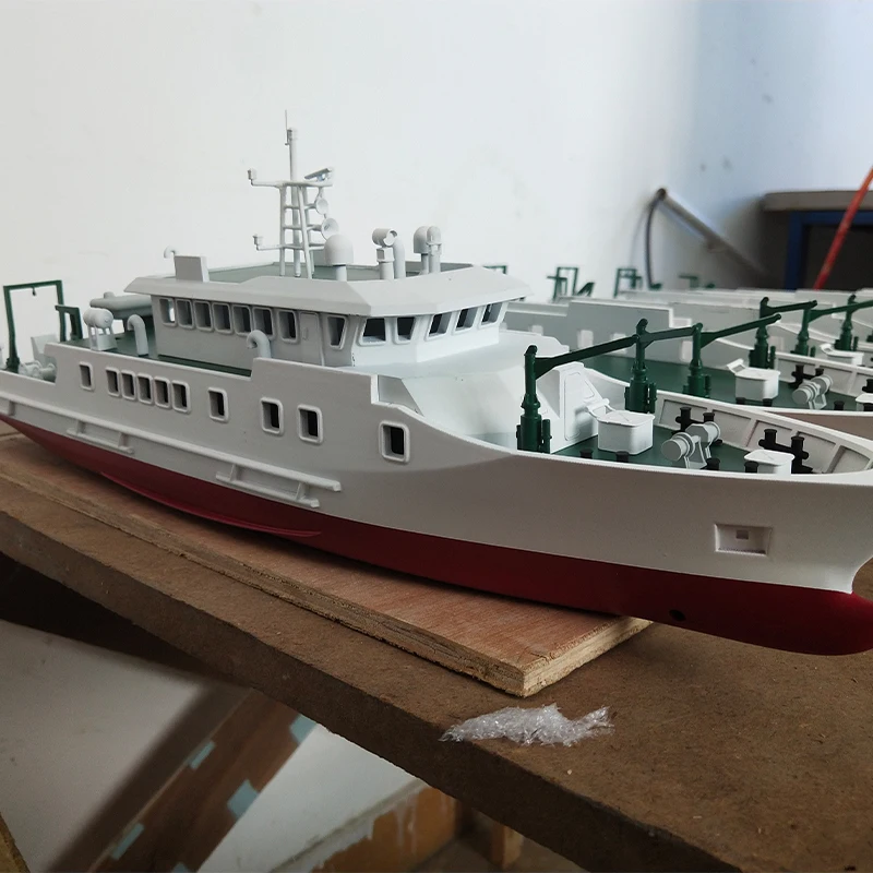 【A】O.A.S Customized 40cm Handmade Engineering Patrol Vessel Ship Model Factory Gift with Flashing Feature