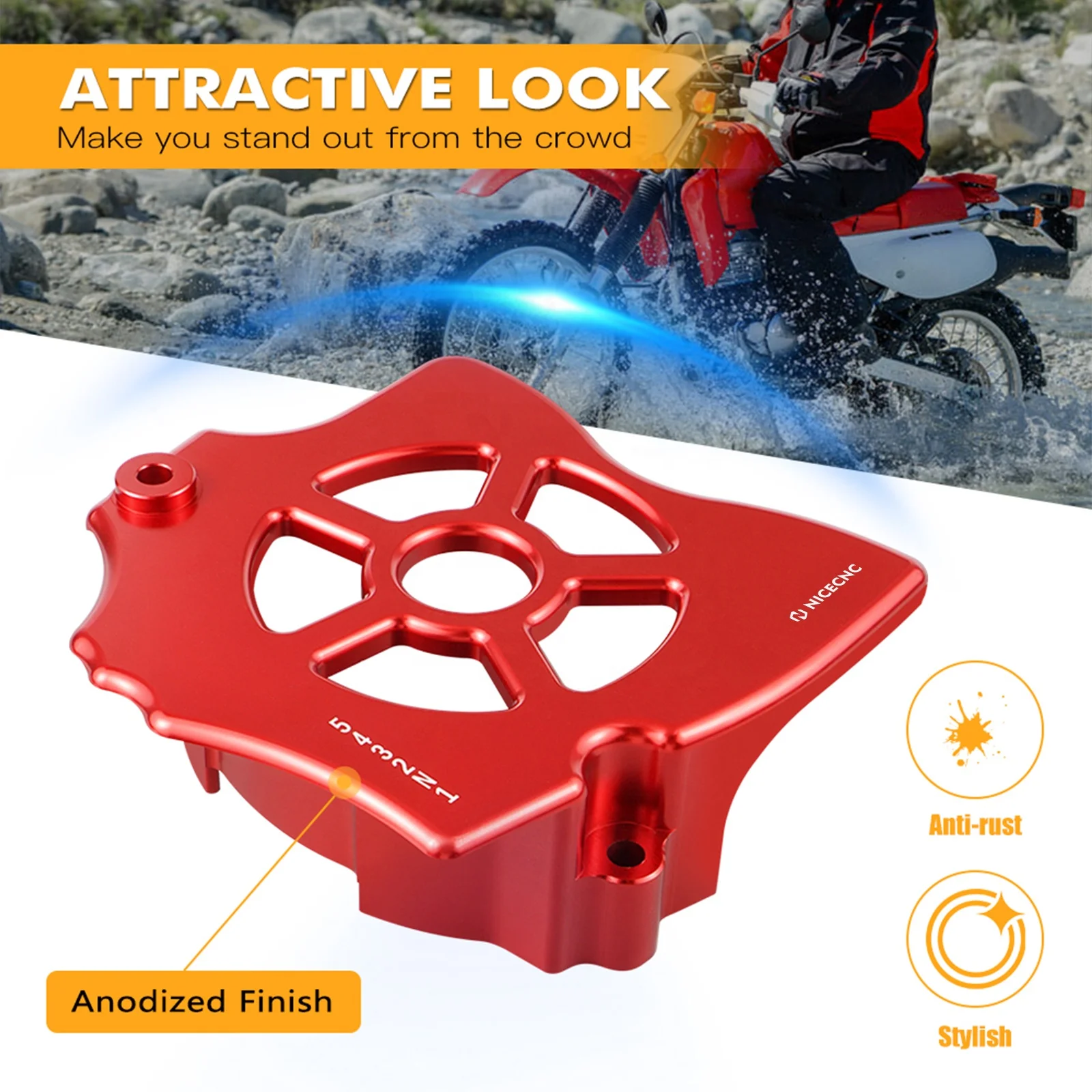 Red Aluminum Rear Brake Pump Cover Protector – Fits Honda XR650L 1993-2025