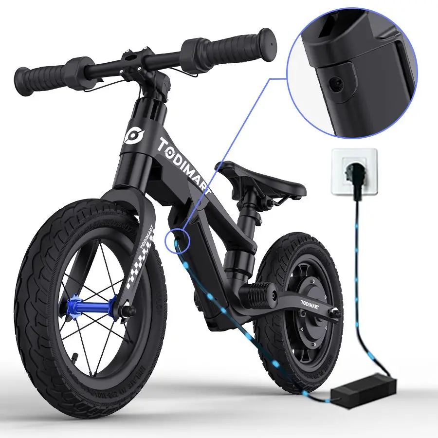 TODIMART Vélo électrique pour enfants âgés de 3 à 5 ans, vélo d'équilibre  électrique pour