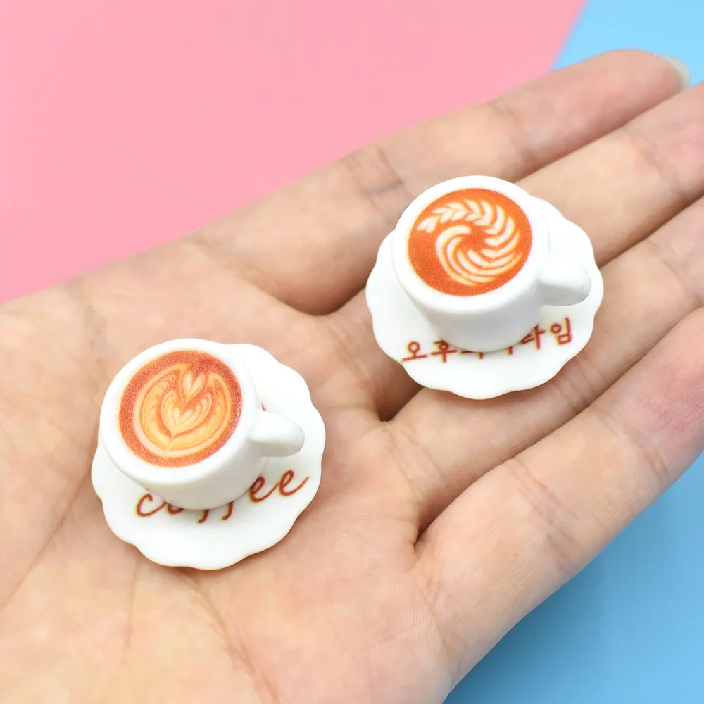 Новый дизайн, имитация миниатюрной кофейной чашки, подвески из смолы, детские мини-игрушки для кухни, подвеска «сделай сам», поделки ручной работы