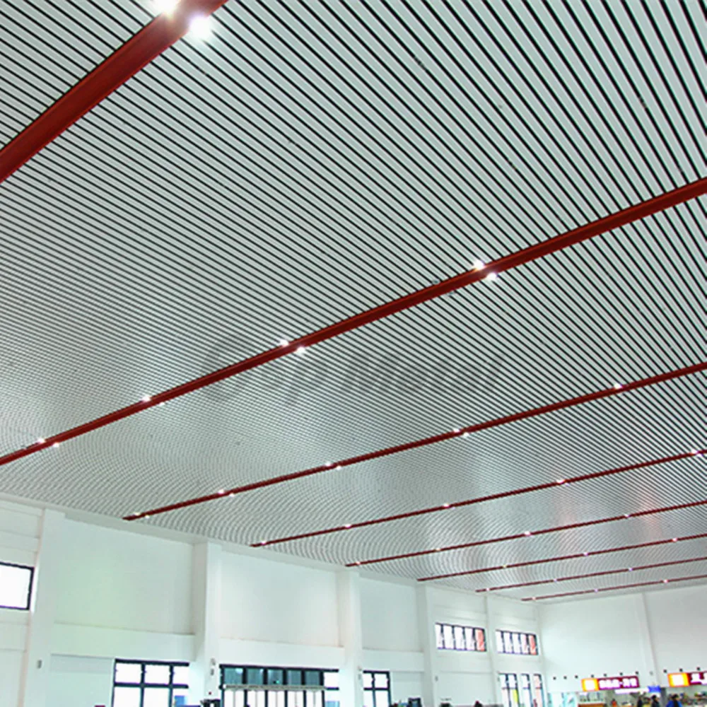 Wind Proof External Suspended Metal Strip Ceiling Aluminum / Aluminium  Ceiling Tiles - China Aluminium, Tile