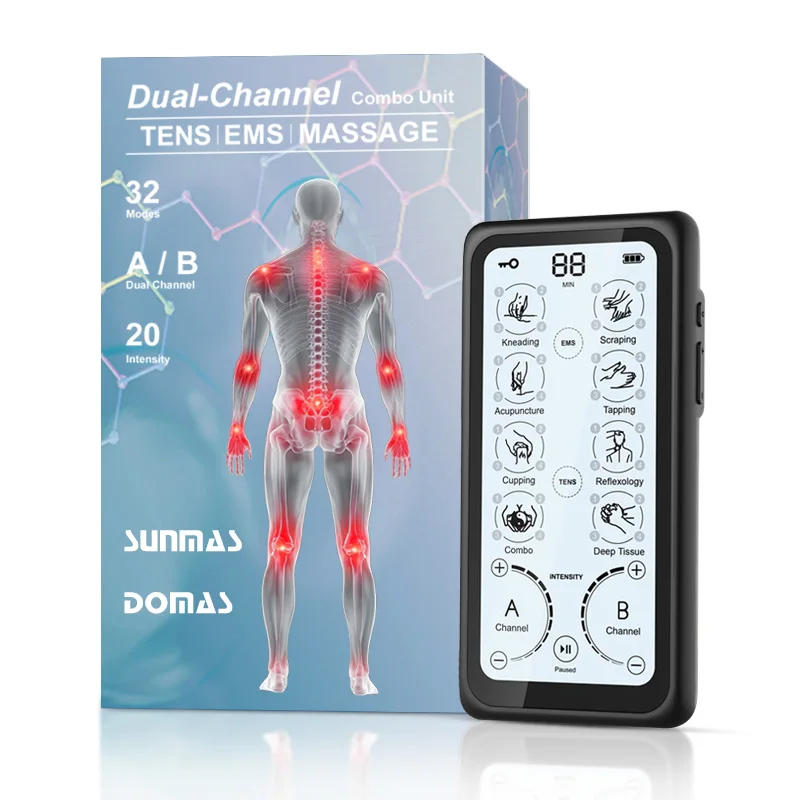 Portable Touch Screen Customized Modes Electric Therapy EMS Massager Tens Unit Electronic Pulse Massager Tens Massager Tens Unit