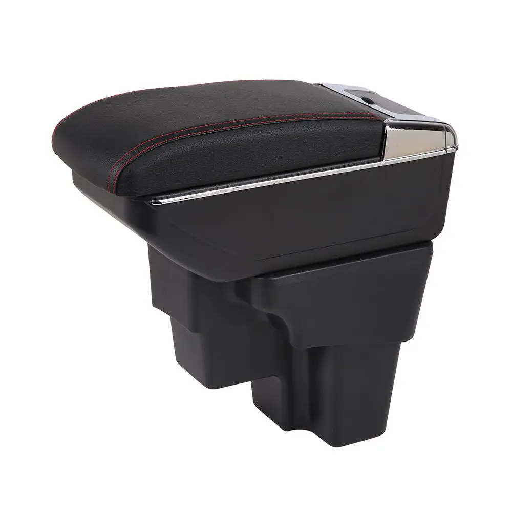 product retrofit multifunctional usb car armrest box customizable logo color and size universal leather picture front car interior parts-5