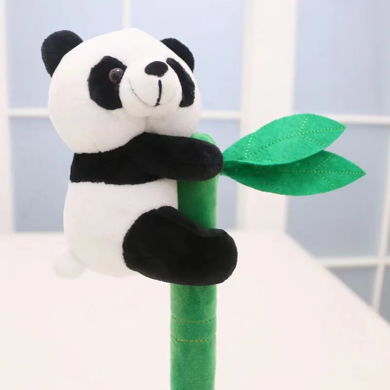 Plush Panda Toy Holding Bamboo Leaves Panda Cute Figure Customized ...