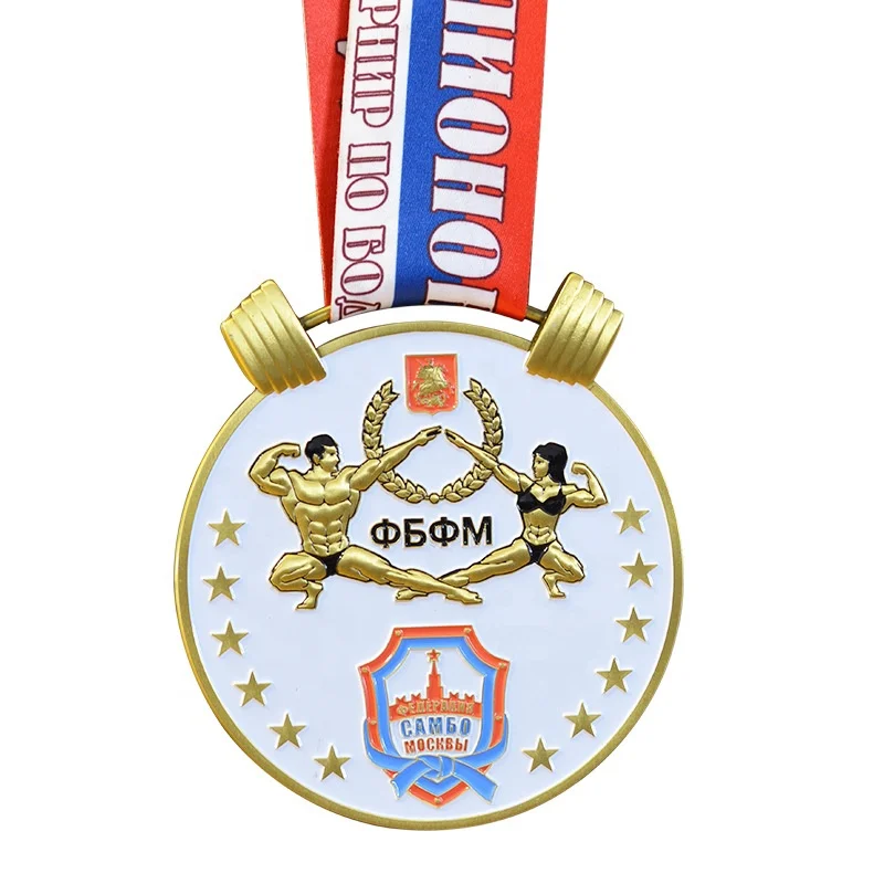 Wholesale Custom Running Medal Custom 3D Marathon Souvenir Medal Custom Soft Enamel Weightlifting Medal