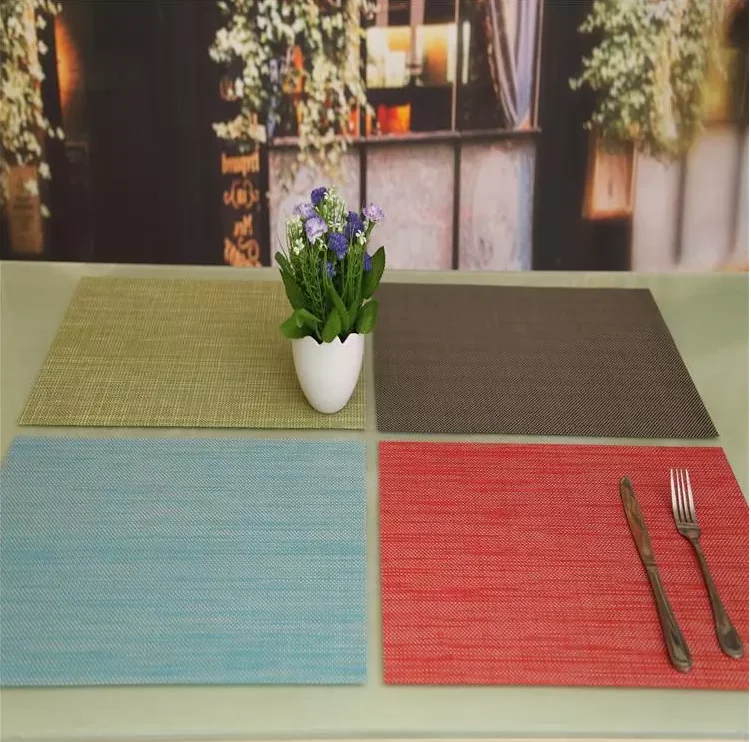 Placemats For Dining Table Hot Sale Any Color Pvc Fabric Place Mat Made