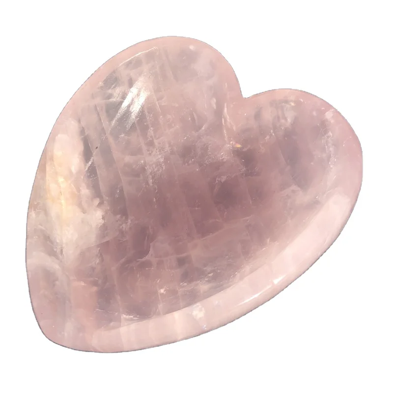 natural rose pink crystal hand-made heart-shaped bowl or home