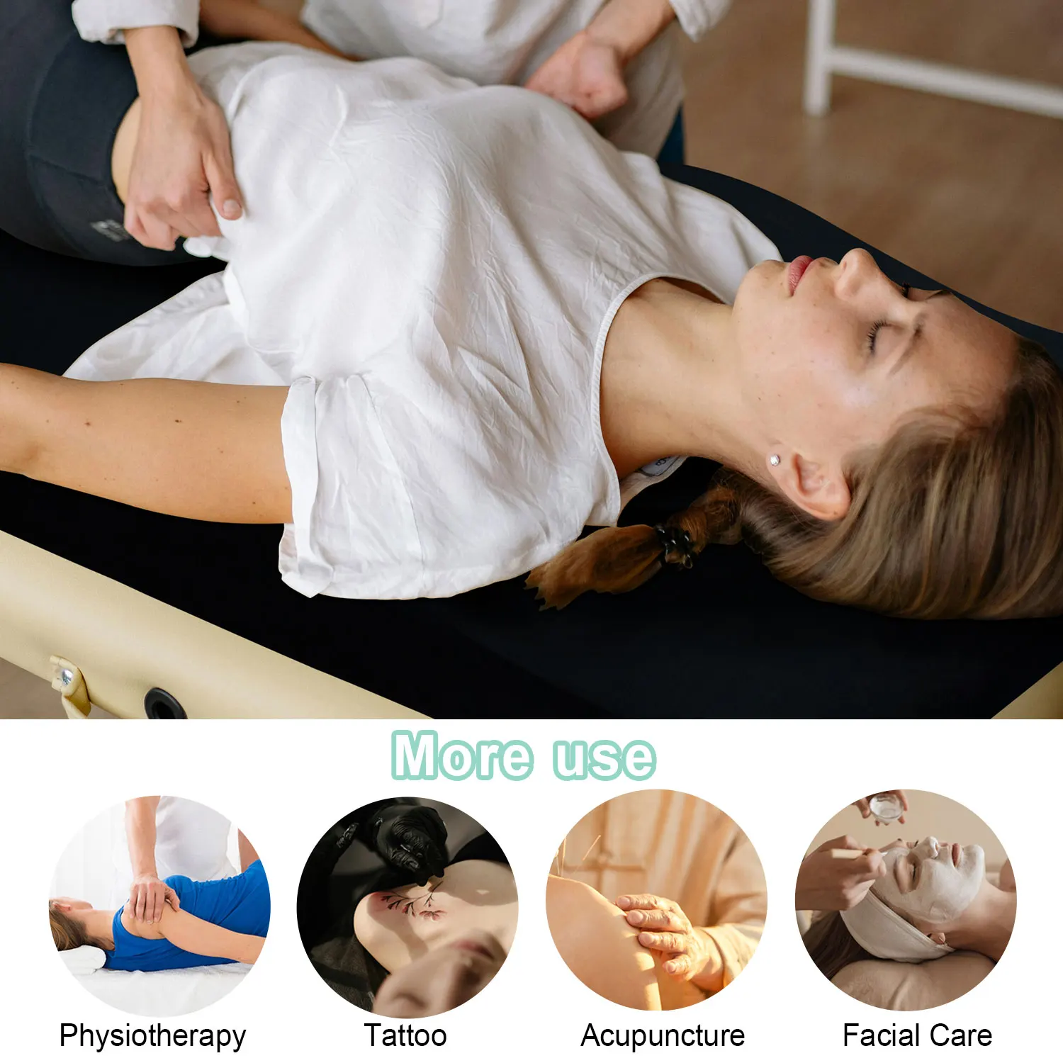 Customize Massage Table Toppers Beauty Spa Bed Pads Wave Curved Velvet Foldable Memory Foam Lash Bed Mattresses Folding Toppers