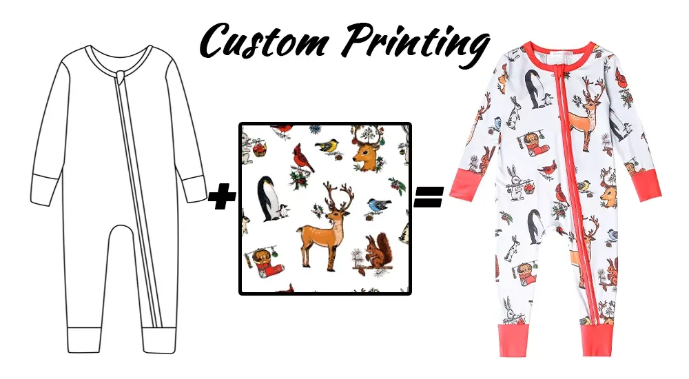 Custom Solid Color Bamboo Cotton Zipper Baby Romper Footie Pajamas