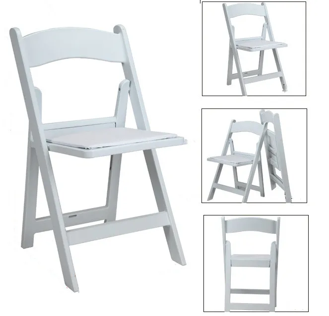 Wedding Party Event Garden Furniture Manufacturer Supplies Lightweight Foldable Padded Resin Outdoor Folding White Plastic Chair